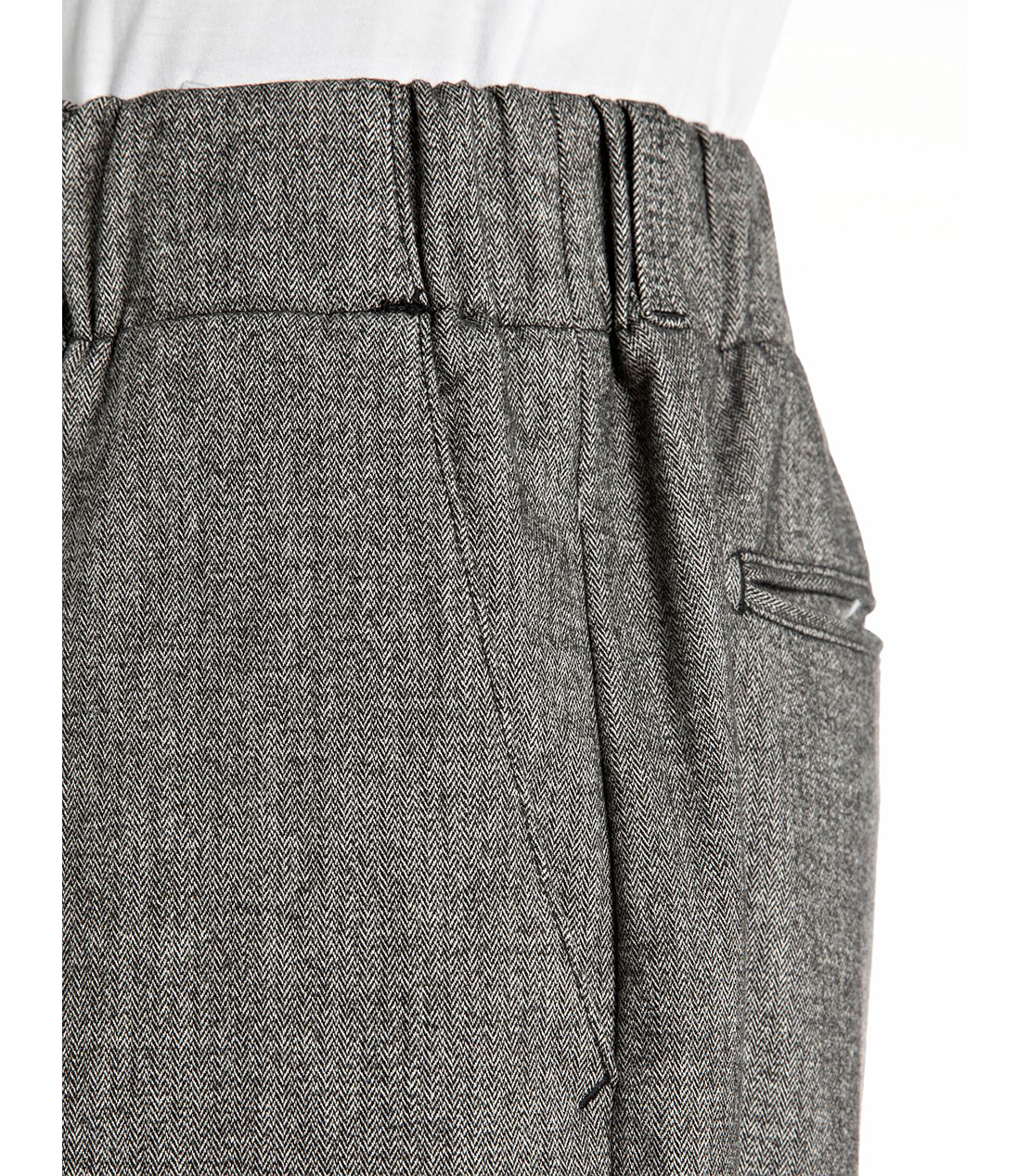 ヘリンボーンドローストリングテーパードフィットパンツ（セットアップ） 詳細画像 グレー 5